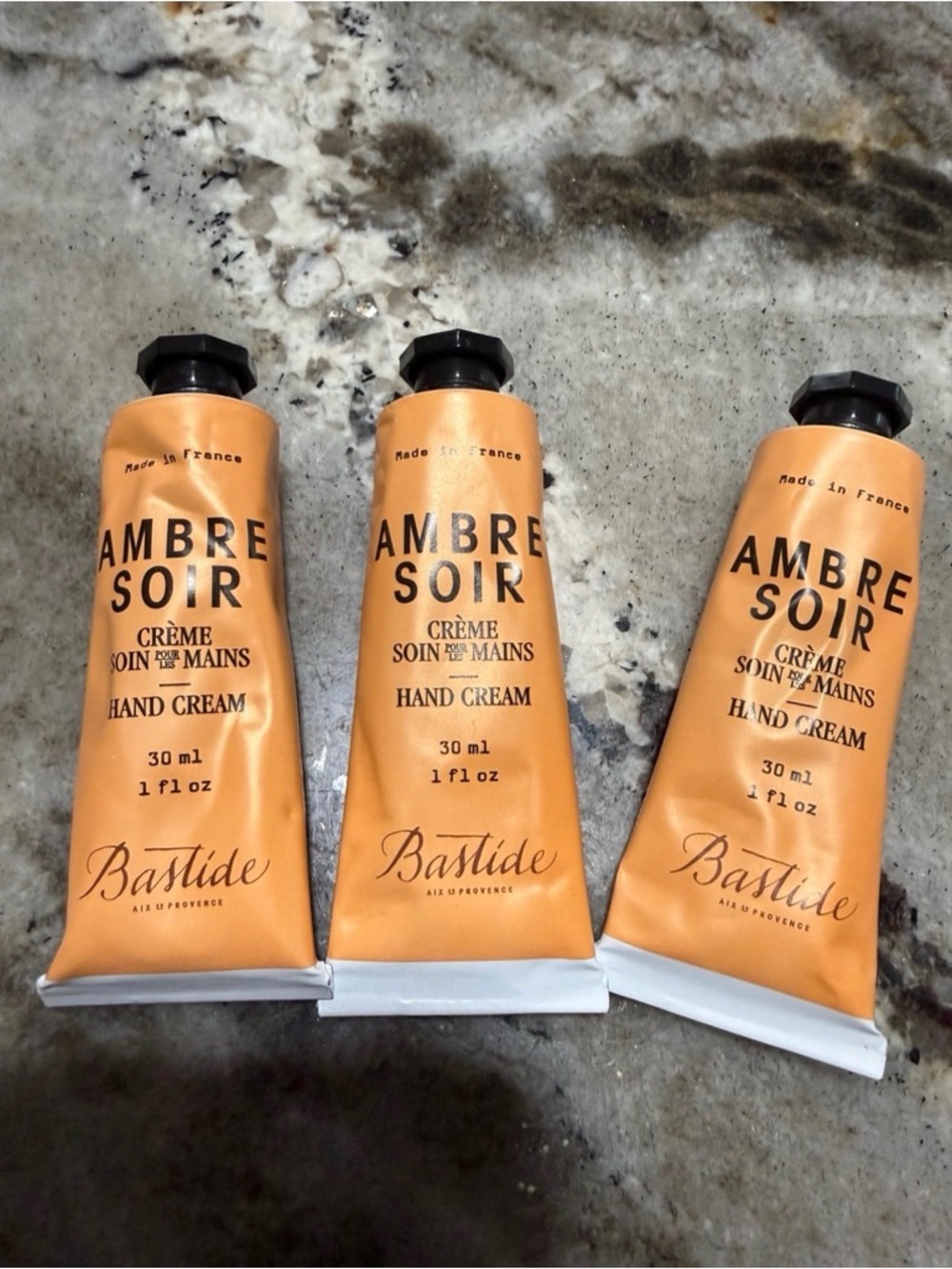 Ambre Soir Hand Cream by Bastide - new sealed -pack of 3 as shown